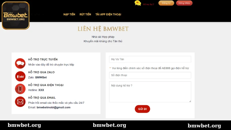 Liên hệ nhà cái Bmwbet